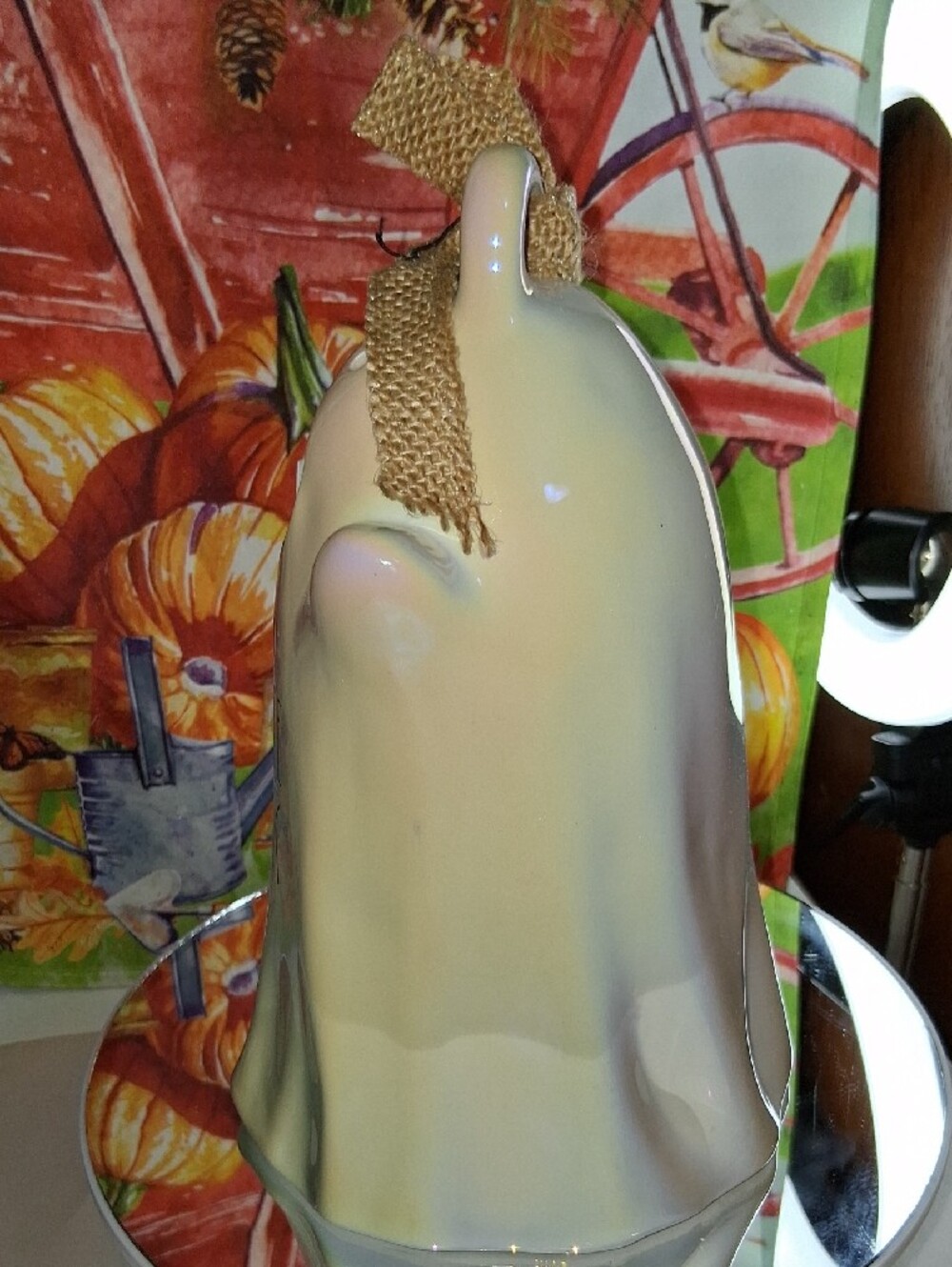 Rae Dunn Iridescent Pale Pink Ceramic Ghost Figurine - Picture 4 of 7